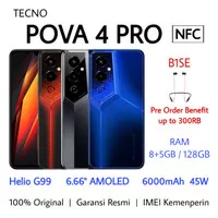 Tecno Pova 4 pro NFC ram 8+5gb/128 flashcharge 45W Helio G99 nonrepack
