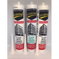 Lem Kaca Silicone Sealant 280Ml DEXBOND Warna White Black Clear