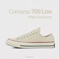 Converse 70S Low White Parchment 100% ORIGINAL Sneakers Pria Wanita