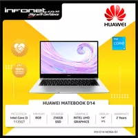 HUAWEI MATEBOOK D14 i3-1135G7 8GB 256GB SSD UMA 14" W11