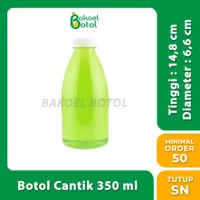 Botol Plastik PET Murah Botol Cantik Ukuran 350ml Susu Puding Surabaya - Putih