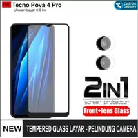 Tempered Glass Layar Tecno Pova 4 Pro Paket 2in1 Free TG Camera