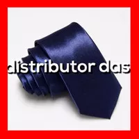 dasi panjang pria polos import biru dongker navy slim 2 inch / 5 cm