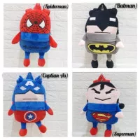 Import Tas Ransel Anak Boneka Batman Superman Spiderman Captain 27cm