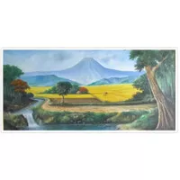 Lukisan Pemandangan Gunung Sawah 1 x 2 m