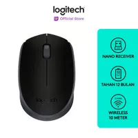 Logitech M170 Mouse Wireles Original ( L066 ) Warna Hitam