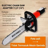 Adapter Chainsaw Gerinda Gergaji Potong Kayu / Mini Chain Saw 12 Inch