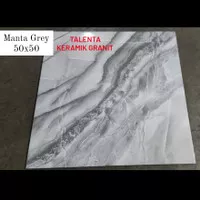 Keramik 50x50 Glossy Motif Marmer Manta Beige & Grey Grade A