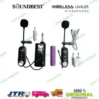 Mic Wireless Soundbest T2 2 Mic Clip On Baterai Charger Original