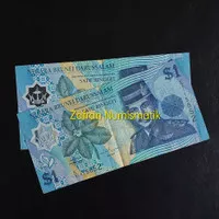Uang Asing Kuno Polymer BND 1 Dollar Brunei Darussalam Tahun 1996