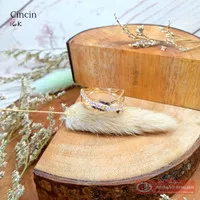 Cincin Fashion Emas Tua 16K Mas Asli 700 Model Silang Batu Gold Ring