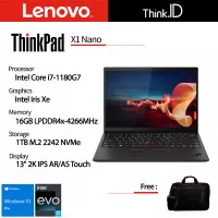 ThinkPad X1 Nano i7 1180G7 16GB 1TB NVMe 13"2K Touch Iris Xe Win10 Pro