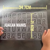 Super Jumbo Alphabet Template Ruler Penggaris Cetak Huruf Besar Angka