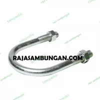 U Bolt 12 mm x 6 inch UBolt Clamp Penjepit Pipa Besi Klem U Galvanis