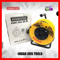 KENMASTER Kabel Roll 50 Meter 3 x 1.5 mm 4 Lubang 50M Saklar SNI