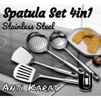 Spatula Stainless Kitchen tools set 4 pcs sendok centong penggorengan