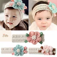 Bandana Bayi Bunga Besar Bandana Rajut Bayi Korea Baby Headband Bando