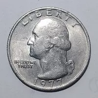 Koleksi Uang Koin Amerika Quarter Dollar Washington Tahun 1977