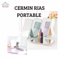 CM03 - Kaca Make Up Portable Cermin Rias Lipat Persegi Mirror Make Up