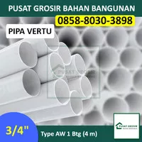 Pipa PVC 1/2" AW Merek Vertu Pipa Pralon 1/2inch AW Per Batang (3,9m)