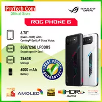 ASUS ROG PHONE 6 - 8/256GB 12/256GB SNAPDRAGON 8+ Gen 1 GARANSI RESMI