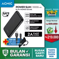 ACMIC PowerSlim 10000mAh Slim PowerBank 2A Fast Charge - NoKabel NoPouch