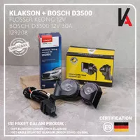 FLOSSER (FER) Klakson BMW Keong Mobil Motor + Kabel Relay BOSCH D3500