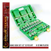 TEKIRO Socket Set / Kunci Sock Set 1/2" 32 PCS 6PT 8-32 MM PLASTIK