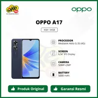 OPPO A17 (4GB/64GB) - Smartphone - Garansi OPPO Indonesia