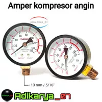Amper Meter kompresor ampere Presure Gauge 1/2 - 2 HP