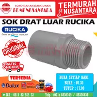 Sok Drat Luar Rucika 1/2"-3/4"-1" Sampai 4" SDL PVC Valve Socket Ulir