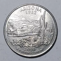 Uang koin Amerika Quarter Dollar Tahun 2008D,Arizona.