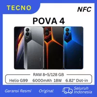 TECNO POVA 4 NFC ram 8+5gb/128 helio G99 garansi resmi non repack