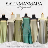 Bahan Kain Satin Maxmara Silk Original Warna Hijau Sage Green