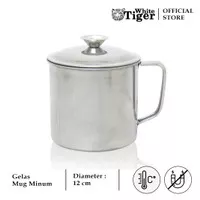 White Tiger 555 Gelas / Cangkir Minum 12 CM Mug Stainless Steel ROS