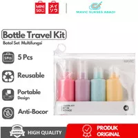 MINISO Botol Travel Kit 5 Pcs Spray Pump Organizer Bottle Macaron Colo