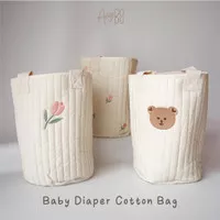 Baby Diaper Cotton Bag |Korean Diaper Bag |Storage Bag |Tas Popok Bayi
