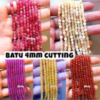 [1 String] Manik Mote Batu Alam 4mm Cutting Bahan Meronce Bahan Gelang