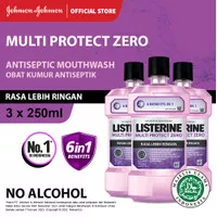 LISTERINE Multi Protect Zero / Obat Kumur Antiseptik 250 ml - Isi 3
