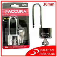 ACCURA GEMBOK BESI 30 MM LONG PADLOCK KUNCI PAGAR RUMAH LEHER PANJANG