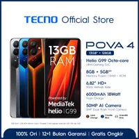 TECNO POVA 4 8+5GB* + 128GB [Helio G99, 6.82" HD+ 90Hz, NFC, 6000mAh