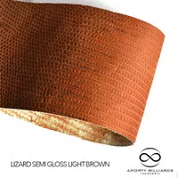 Genuine Lizard Leather Semi Gloss Light Brown