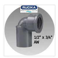 Keni drat dalam 1/2" x 3/4" inch AW Rucika Faucet elbow knee drat