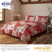 Bed cover set+sprei katun lokal premium motif Natal Love&joy