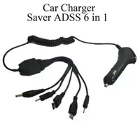 Kepala charger mobil 6 in 1 batok saver cas car ADDS colokan micro USB