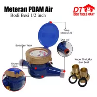 Meteran PDAM Air Bodi Besi Water Meter 1/2 Inci