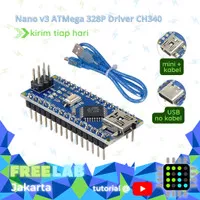 ARDUINΟ Nano v3 ATMega 328P Driver CH340 + Kabel USB Ardu IDE OEM Ori