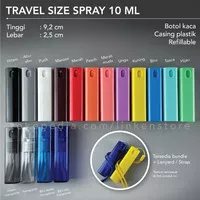 Travel Size Spray 10ml Botol Parfum Kaca Casing Plastik Refillable