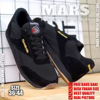 Sepatu Sneakers Premium Reeb0k Classic Hitam - Sepatu Kets Hitam Murah