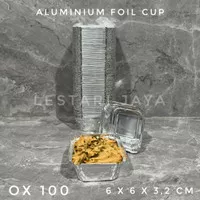 Alumunium Foil Cup Tray OX100 Wadah Kotak Pudding Pasta Kue